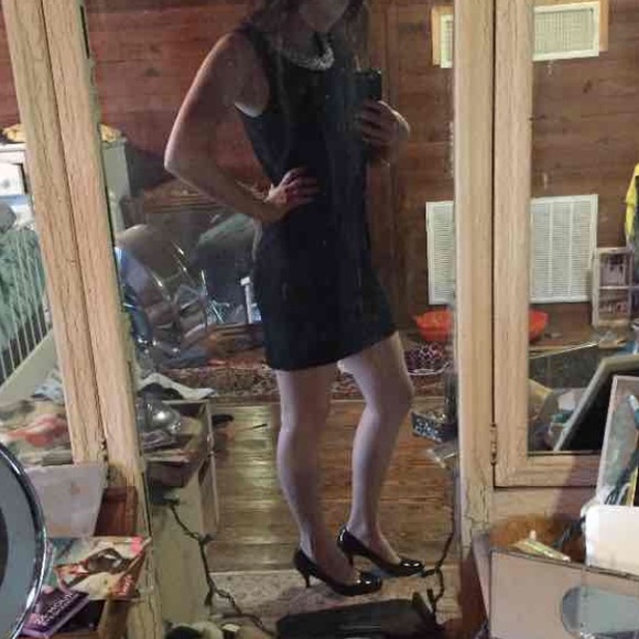 Black with Pearl Detail Forever 21 Dress