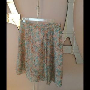 j Crew flower pattern mini skirt.