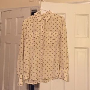 JCREW polka dot blouse