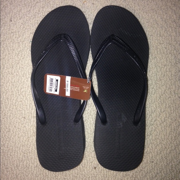 Black flip flops