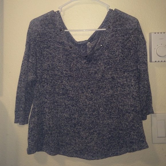 Scalloped and studded sweater