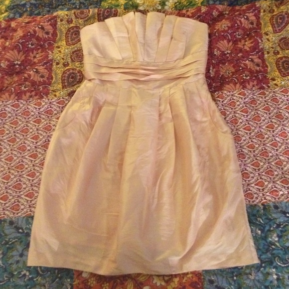 Pastel pink strapless dress