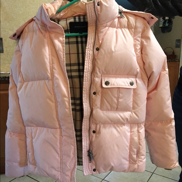 Pink Burberry goose down jacket