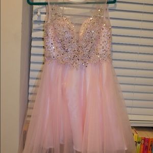 Betsy & Adam pale pink sequin detailed dress