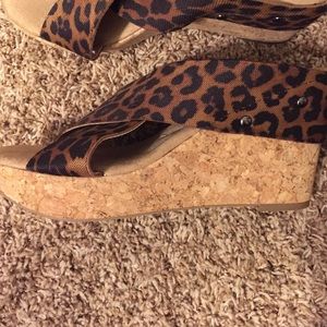 Slip on, leopard wedge sandal