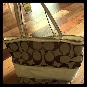 Coach Signature Stripe Tote
