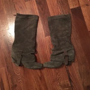 Knee high slouch boots.