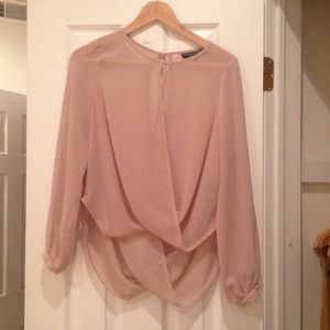 Classic Topshop Wrap Front Drape Blouse