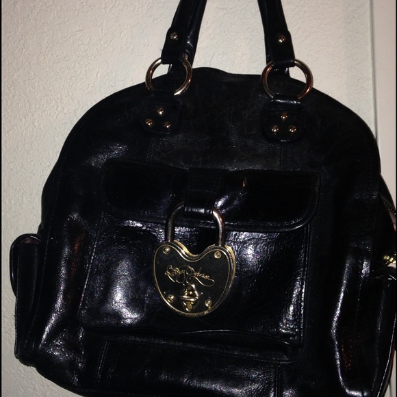 Black leather bag