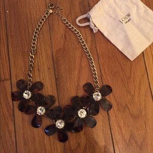 JCREW Crystal Flower Statement Necklace