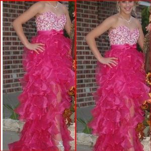 Sherri Hill detailed hot pink prom dress!