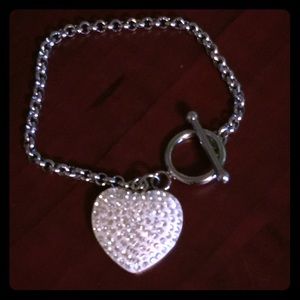 Stainless Steel Crystal Heart bracelet
