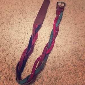 Fossil braided multicolor grommet belt