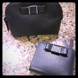 Coach wallet and matching cosmetic bag