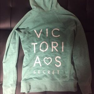 Victoria's Secret zip up hoodie, green color
