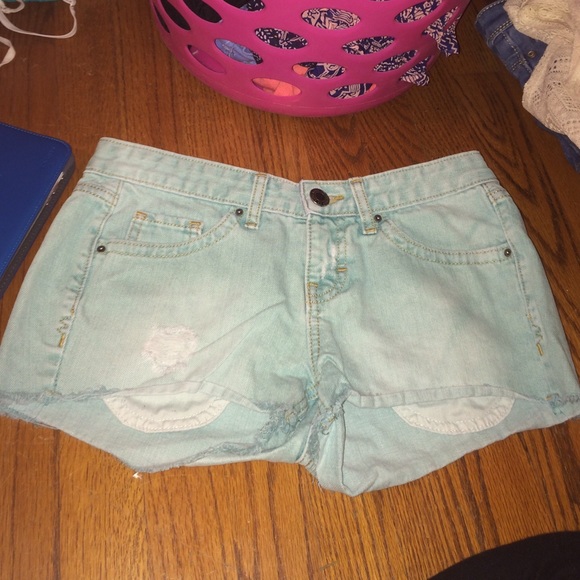 mint green shorts