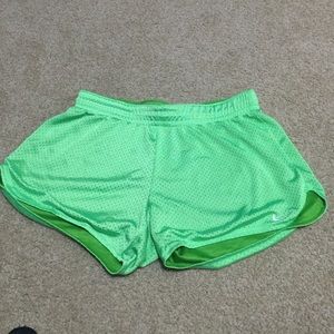 Nike green workout shorts