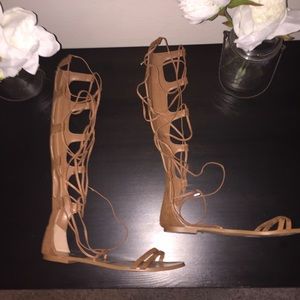 Aldo brown suede gladiator sandals