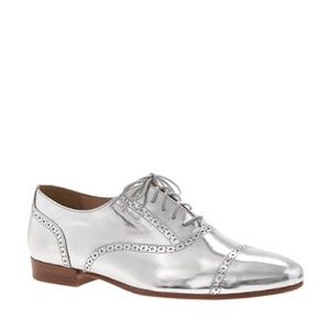 J.CREW MIRROR METALLIC OXFORDS