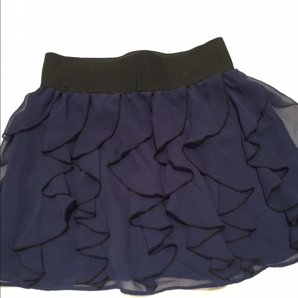 Blue ruffled skirt