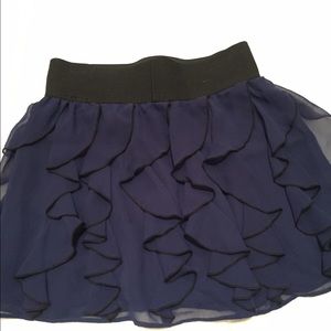Blue ruffled skirt