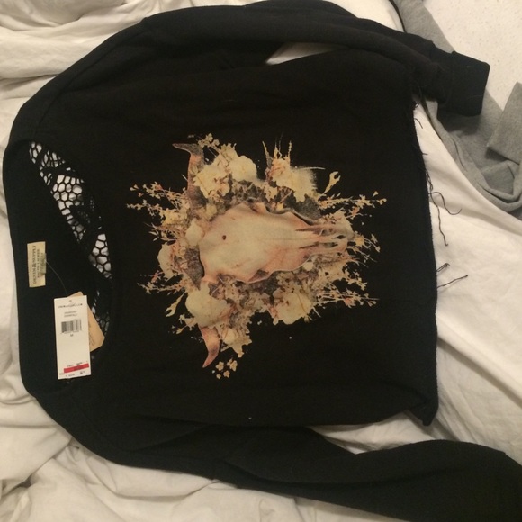 Denim and supply crop sweater