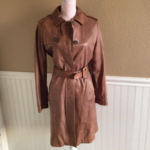 Gap Leather Coat Caramel Color