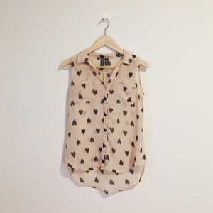 Blush chiffon sleeveless blouse