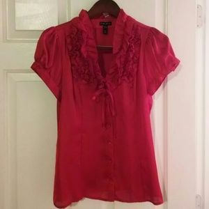 Red Sateen finish blouse
