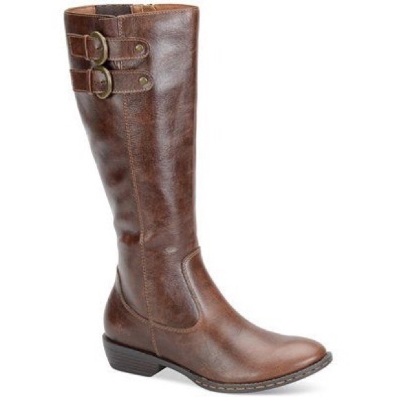 b.o.c. Brown Buckled Knee-high Boot
