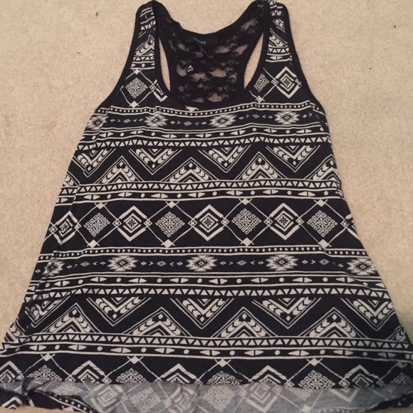 Cute Aztec and lace tank top