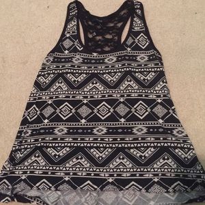 Cute Aztec and lace tank top