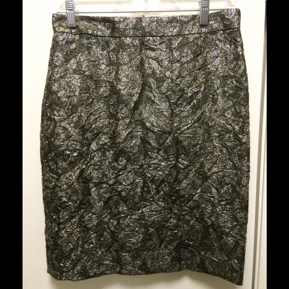 J Crew metallic pencil skirt