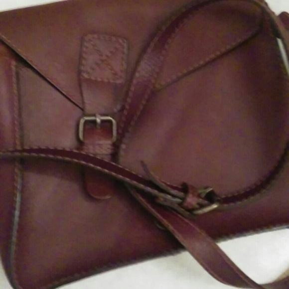 Eddie Bauer cognac satchel