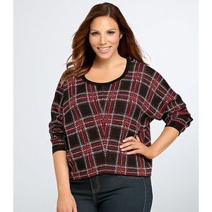Torrid plaid crop sweater