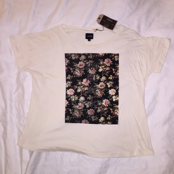 Lafine super soft tee in Ivory, size small!
