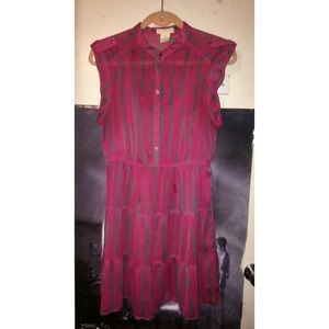 Printed Pink Sleeveless Dress