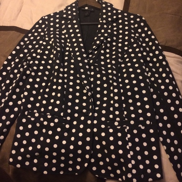 Gray polka dot women's blazer