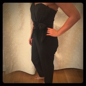 Black jumpsuit with side tie
