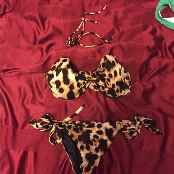 VS leopard bikini - S bottom, 34DD top