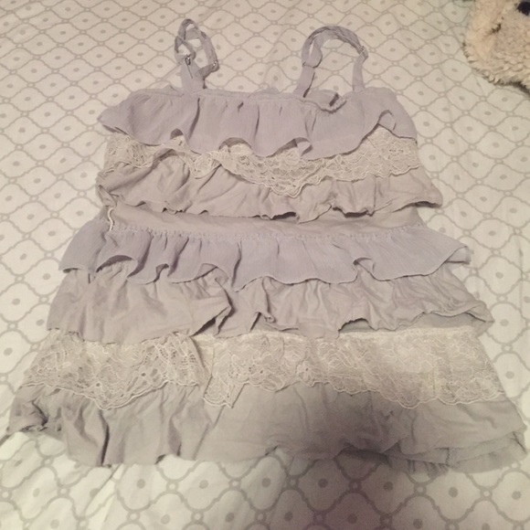 Ruffle lace tank top