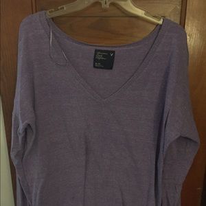 Heather purple v-neck sweater