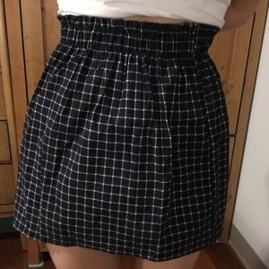 Plaid skirt navy blue
