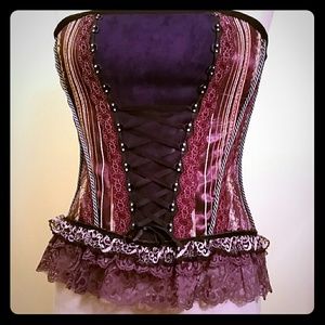 Purple and Lavender lace boned corset