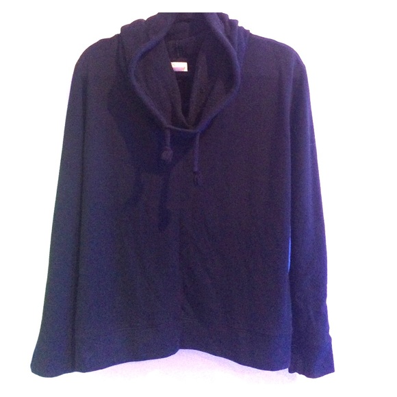 Black Cowell Neck Hoody