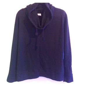 Black Cowell Neck Hoody