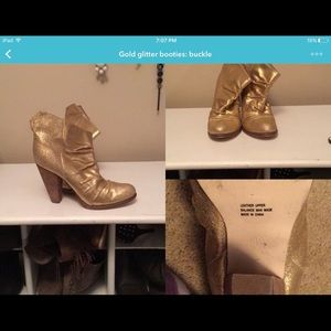 Gold glitter booties