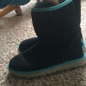 Black & Teal Blue Ugg boots; women size 9!