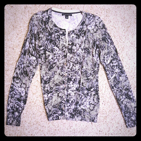 Blue Patterned Banana Republic Cardigan