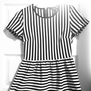 Forever21 Short Sleeve Fit & Flare Opposing Stripe